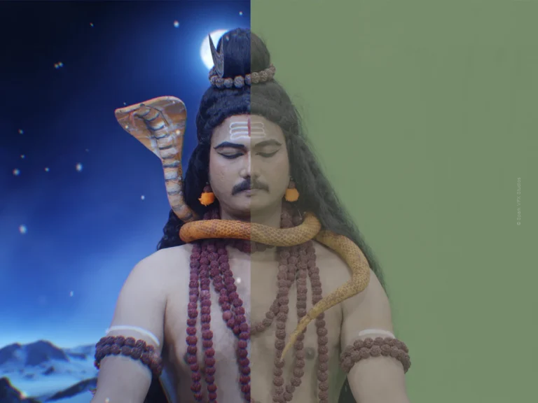 NSD Samudra Manthan Shiva VFX Breakdown Before-and-After for Samudra Manthan - A Mythological Theatrical Experience by Spark VFX Studios